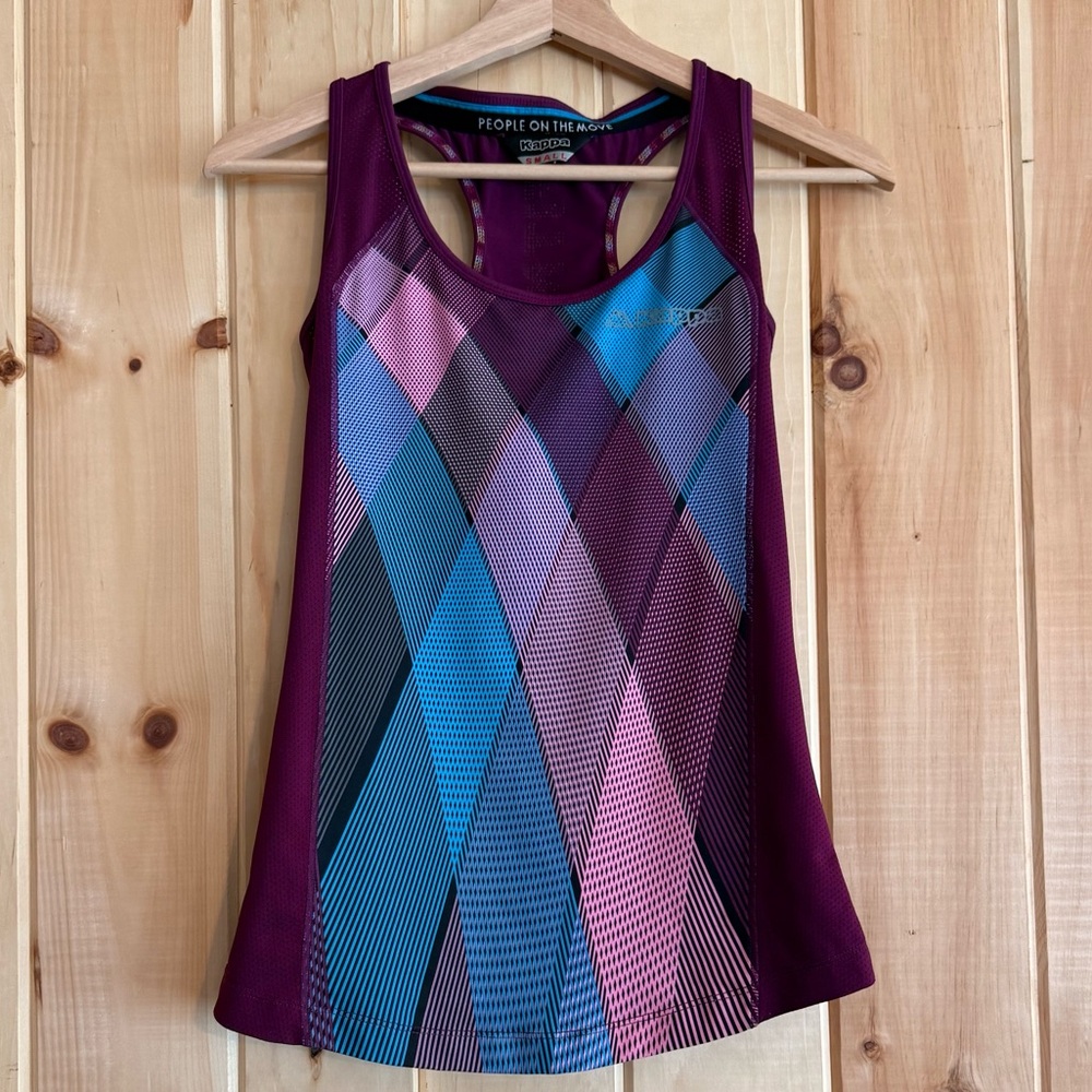 🙂 Kappa "People on the Move" Geometric Fitness Racerback Tank - Small